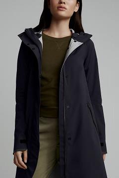 Chamarras Canada Goose Mujer Outlet - Kitsilano Chubasquero Black Label Azul Marino HV1038247